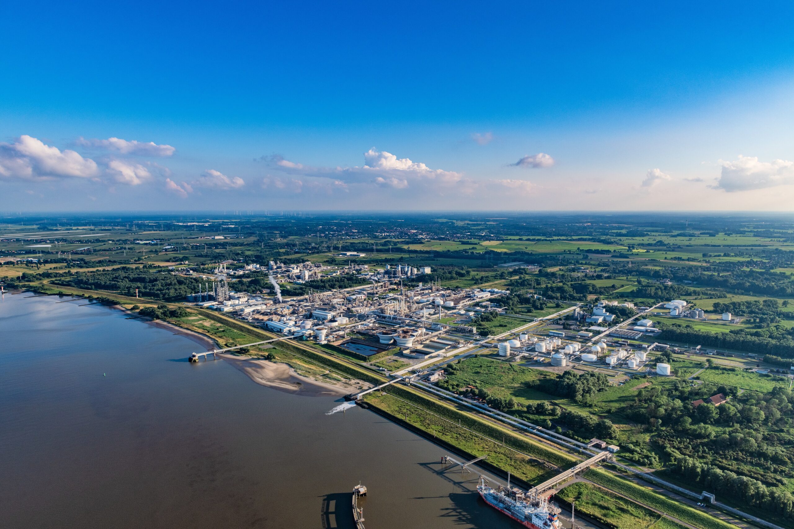 Standort des geplanten Flüssiggasterminal am Seehafen Stade