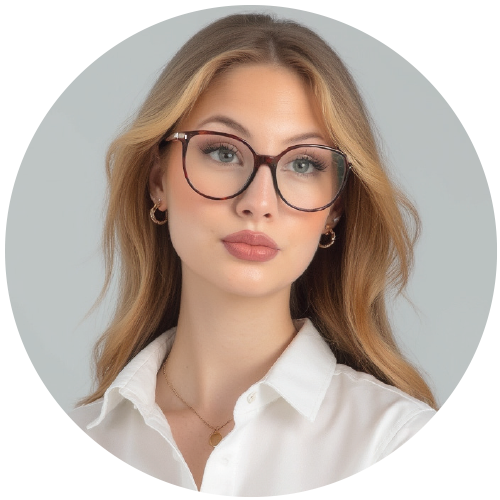 Porträt von Mona Büschen vor neutralem Hintergrund