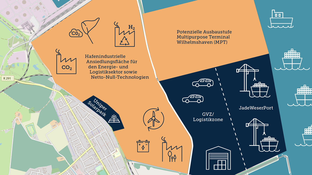 Grafik des Lageplans des geplanten Terminals